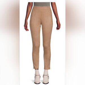 Women's Andrew Marc Faux Suede Camel Leggings Skinny High Rise Pants  Large NWT